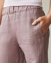 Women's Linen Wide Leg Pant - Twilight Mauve